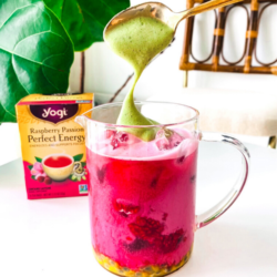 Raspberry Passion Latte with Whipped Matcha | Yogi Tea