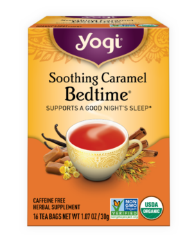 Yogi Soothing Caramel Bedtime tea carton