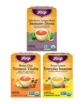 Yogi Tea Sweet Lemon Everyday Immune, Herbal Tea, Wellness Tea Bags, 6  Boxes of 16 