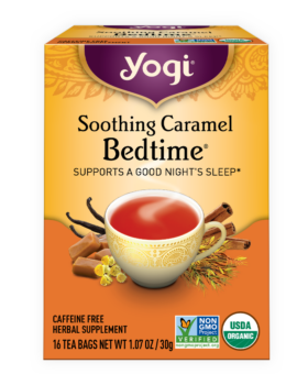 Yogi Soothing Caramel Bedtime tea carton