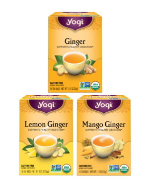 Yogi Ginger Tea Variety Pack with Ginger tea, Mango Ginger tea, and Lemon Ginger tea